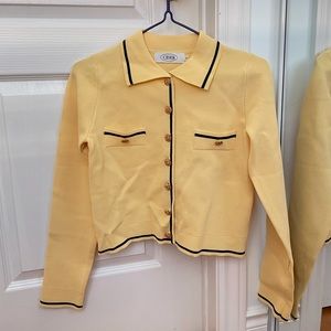 CIDER yellow cardigan with gold buttons size M